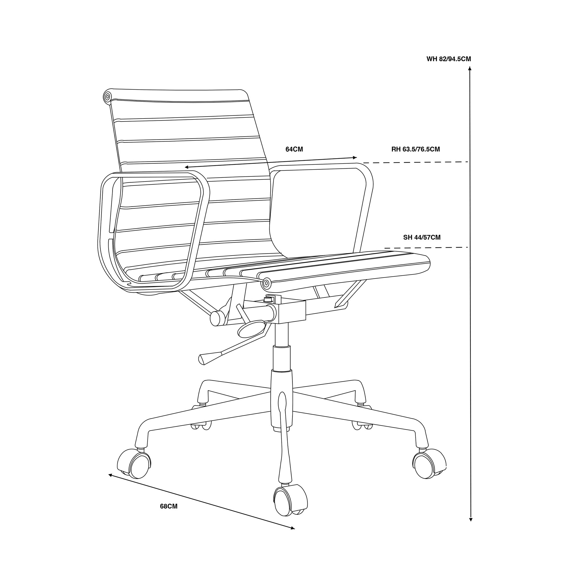 Silla Aluminum Baja, aluminio satinado